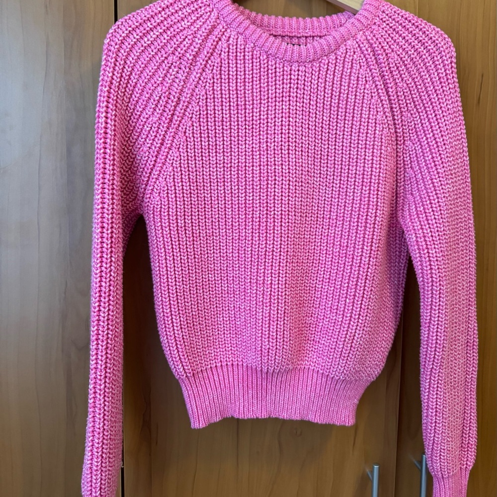 Forever 21 Pink Crew Neck Sweater with Chunky Knit and Long Sleeves